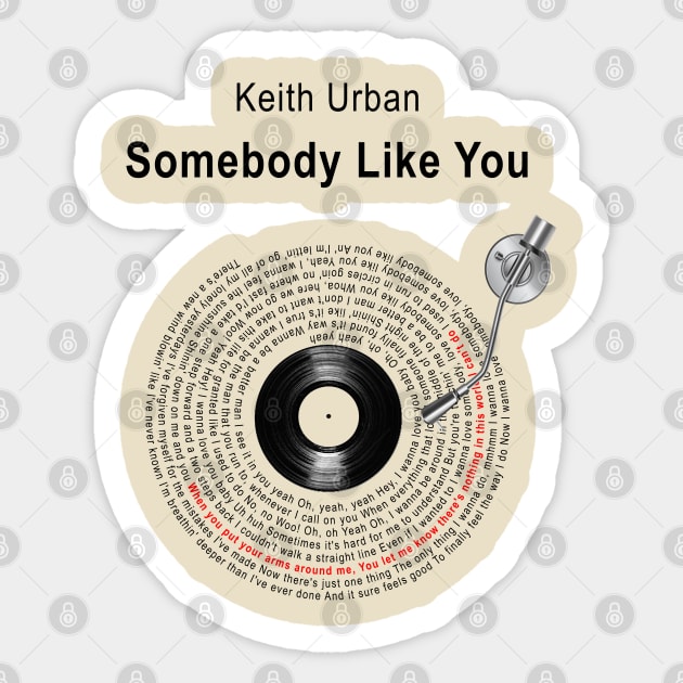 SOMEBODY LIKE YOU LYRICS ILLUSTRATIONS Sticker by Vansa Design